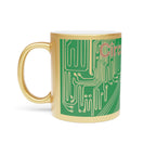 Circuit Board Trace Metallic Mug — Silver or Gold