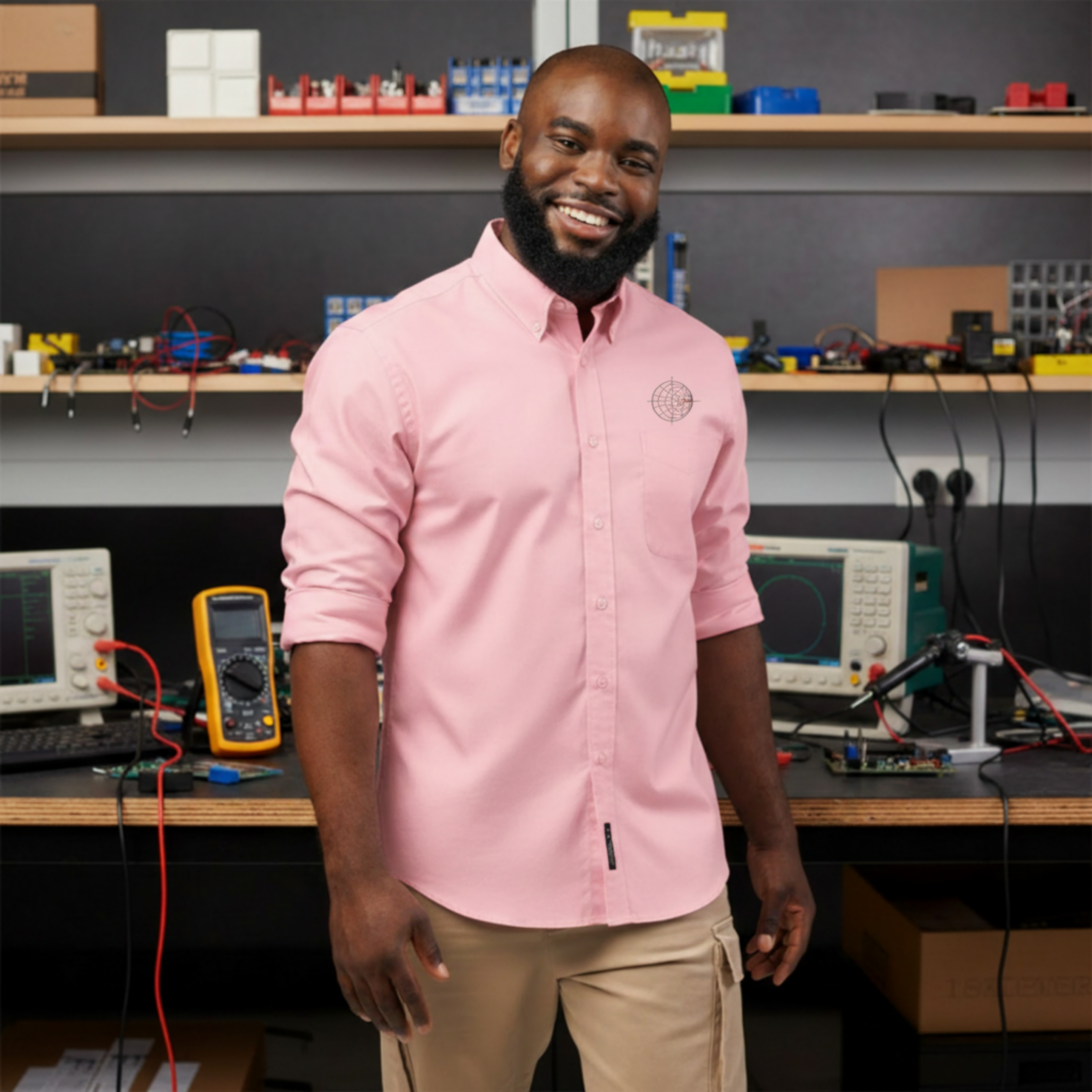 RF Engineer Smith Chart Embroidered Long Sleeve Shirt