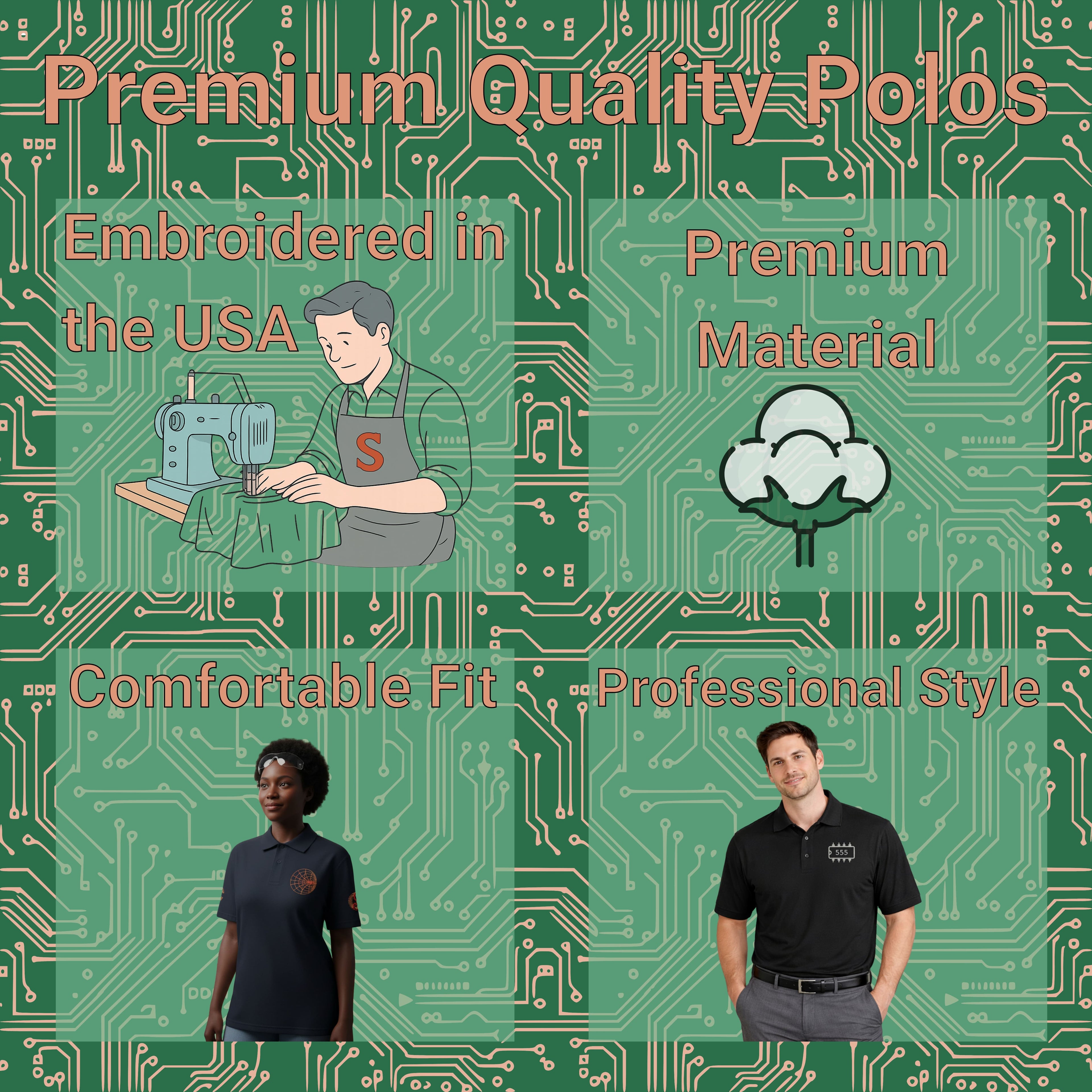 RF Engineering Smith Chart Embroidered Polo