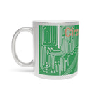 Circuit Board Trace Metallic Mug — Silver or Gold