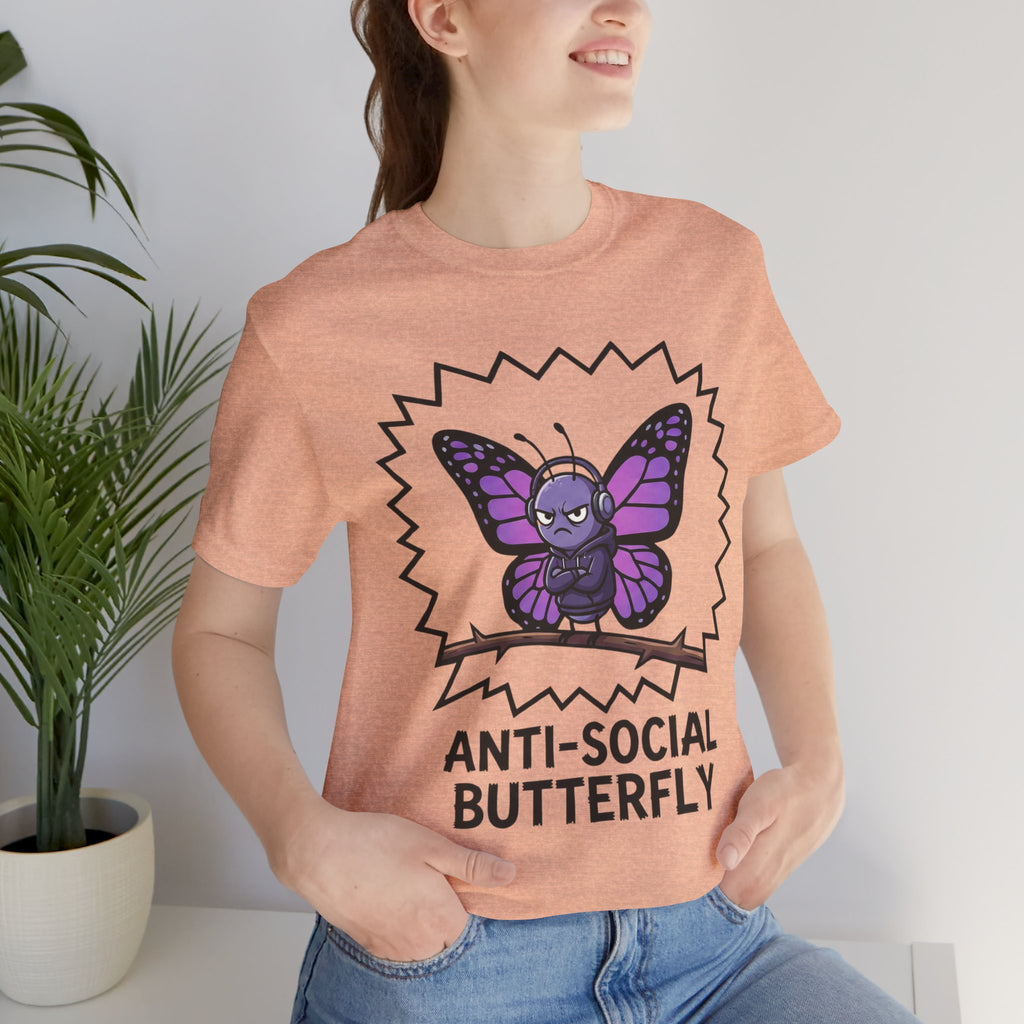 Anti-Social Butterfly T-Shirt | Funny Quote Tee