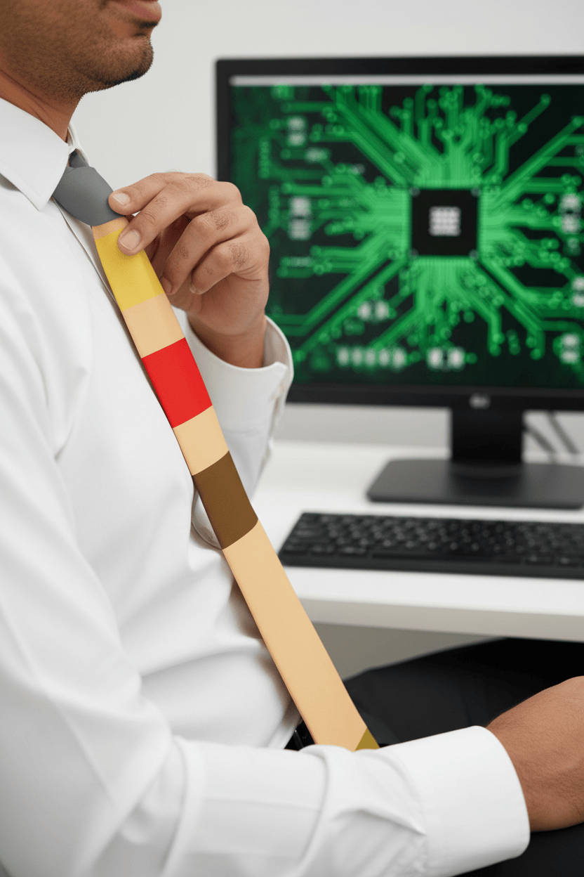 Circuit Swag Accessories One Size 420 Ω Resistor Color Code Necktie — Electronics Humor Tie for Engineers