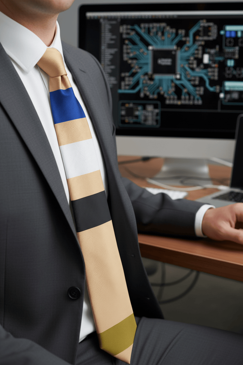 Circuit Swag Accessories One Size 69Ω Resistor Necktie — Electronics Humor Color-Code Tie Main image