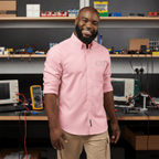 Circuit Swag Long-sleeve Light Pink / XS 555 Timer IC Outline Embroidered Long Sleeve Shirt