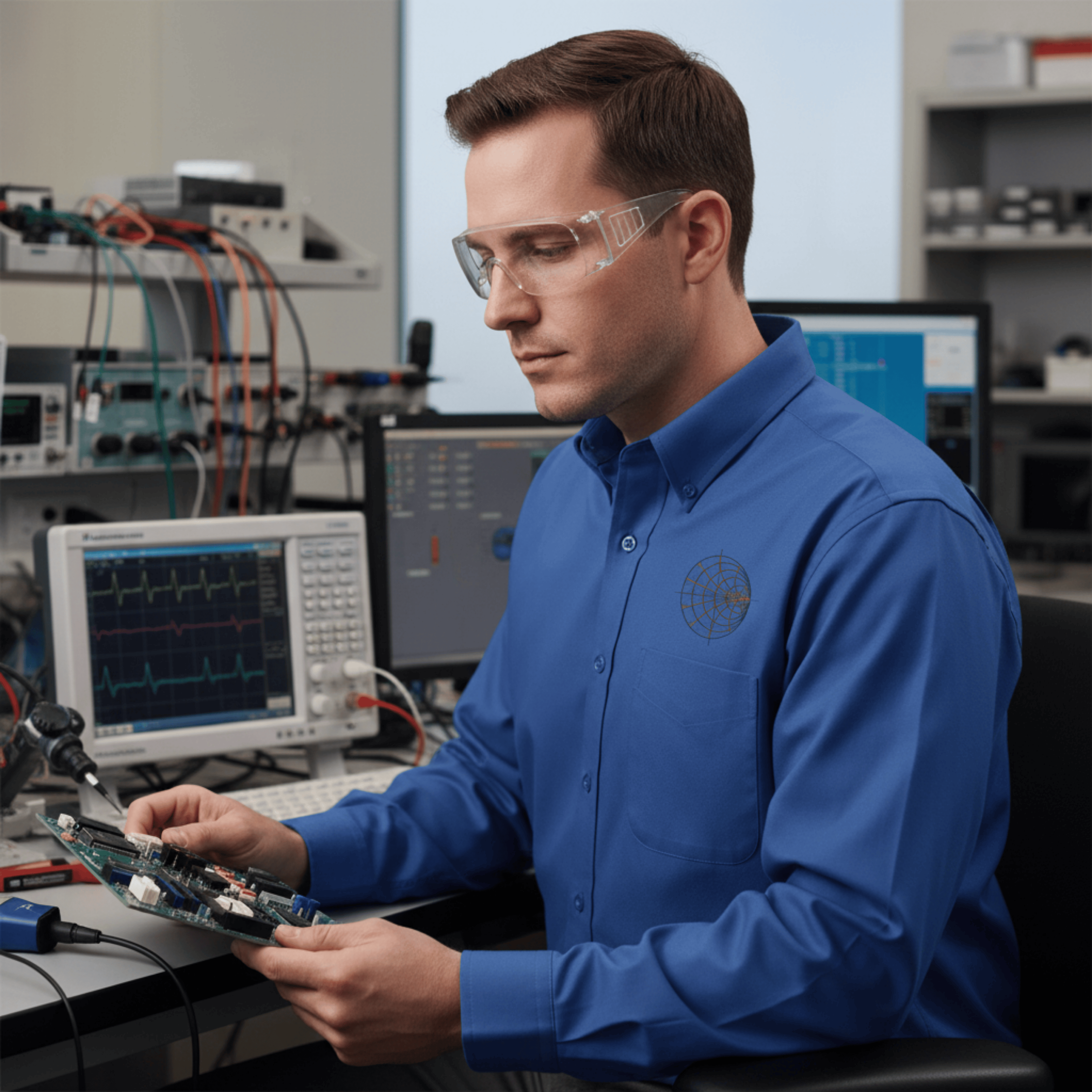Circuit Swag Long-sleeve Royal/Classic Navy / XS RF Engineer Smith Chart Embroidered Long Sleeve Shirt