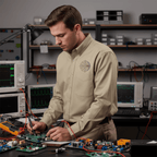 Circuit Swag Long-sleeve Stone / XS RF Engineer Smith Chart Embroidered Long Sleeve Shirt