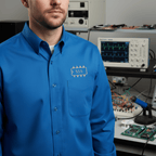 Circuit Swag Long-sleeve Strong Blue / XS 555 Timer IC Outline Embroidered Long Sleeve Shirt