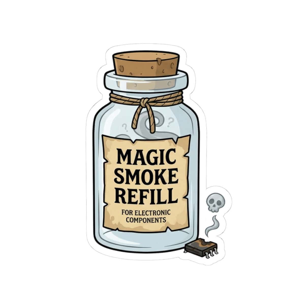 Circuit Swag Paper products Magic Smoke Refill Sticker — Funny Electronics Joke Sticker