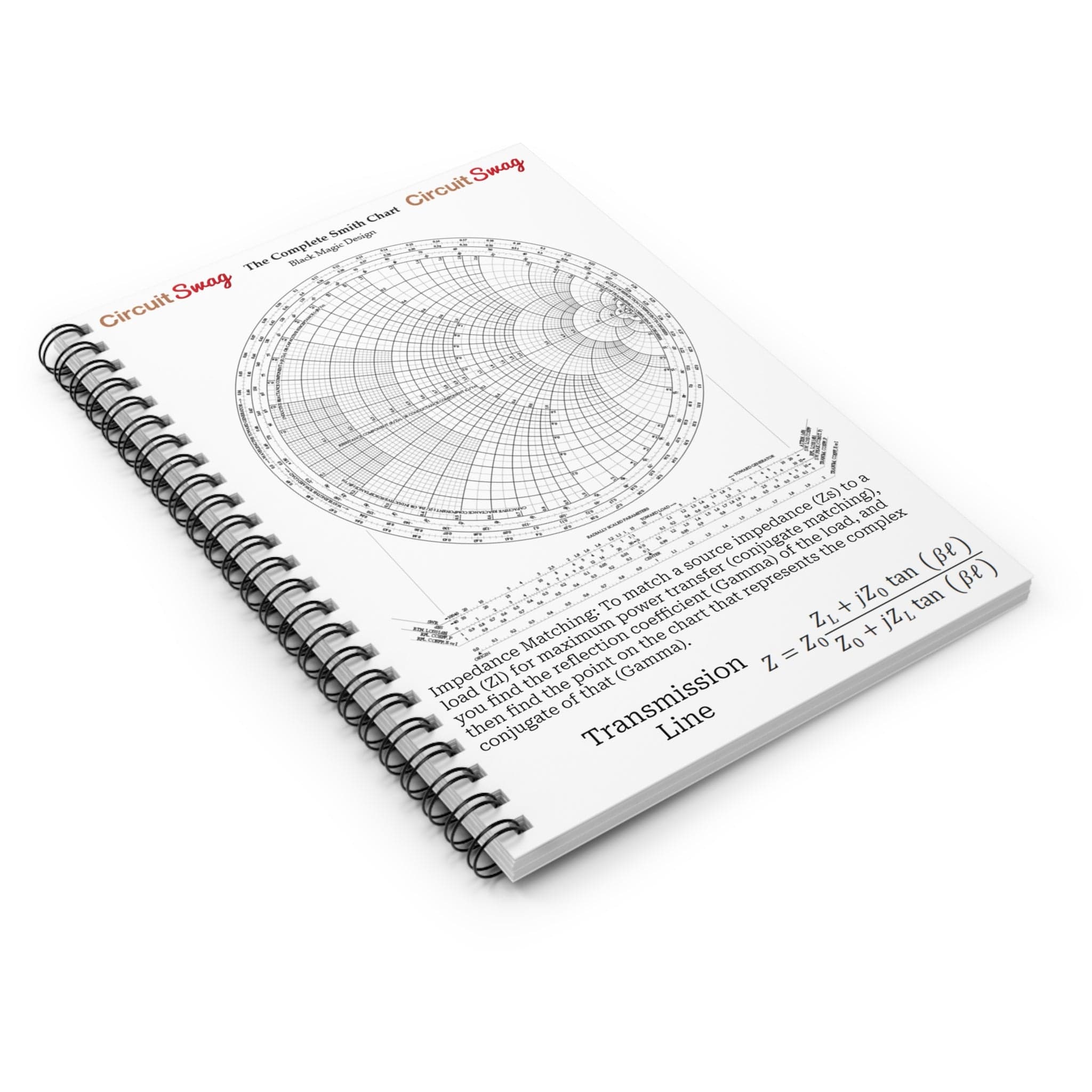 Circuit Swag Paper products One Size RF Engineering Smith Chart Spiral Notebook — Ruled Engineering Journal
