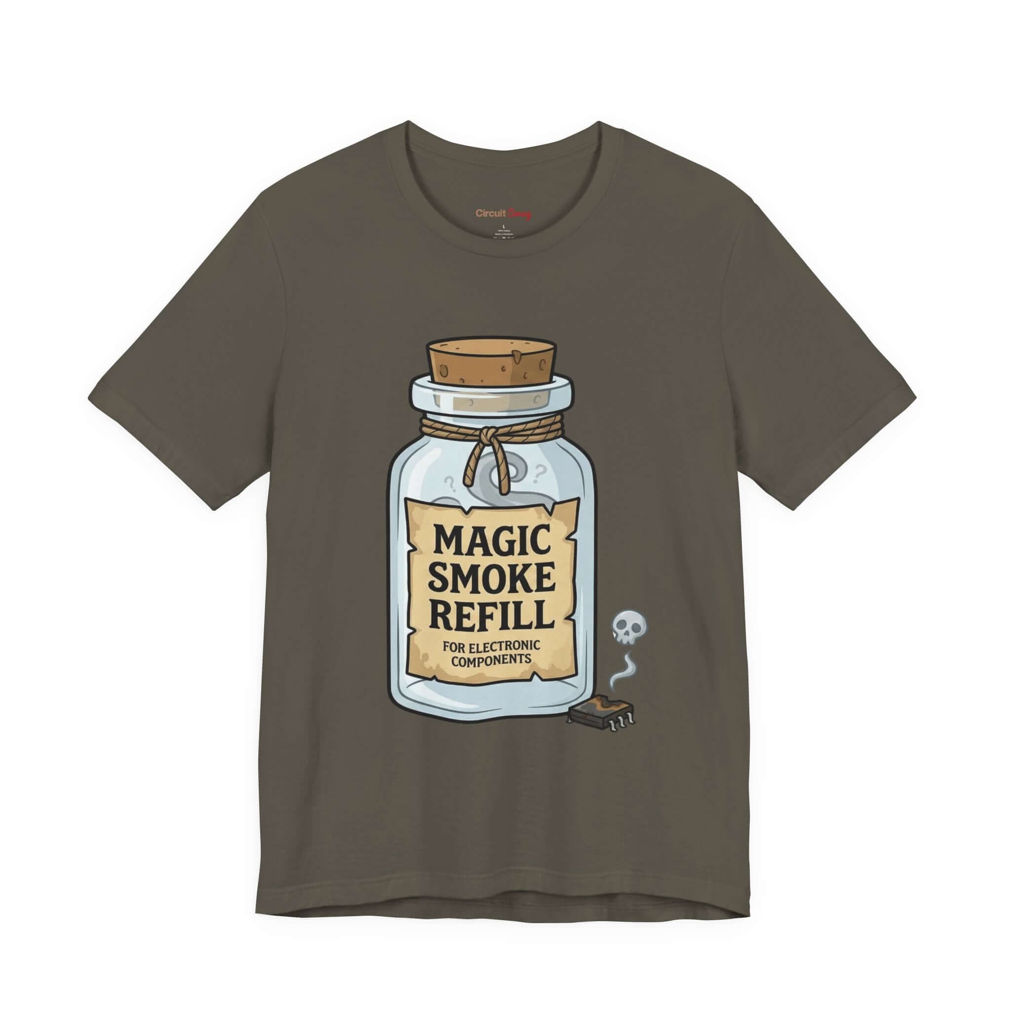 Circuit Swag T-Shirt Army / S Magic Smoke Tee | Engineer Tech Joke T-Shirt