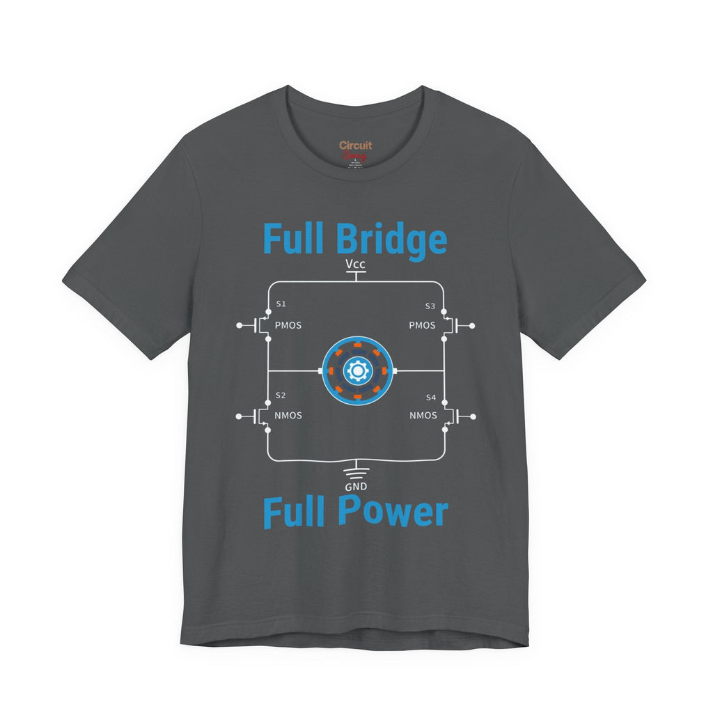 Circuit Swag T-Shirt Asphalt / S H‑Bridge Motor Control Tee — "Full Bridge. Full Power"