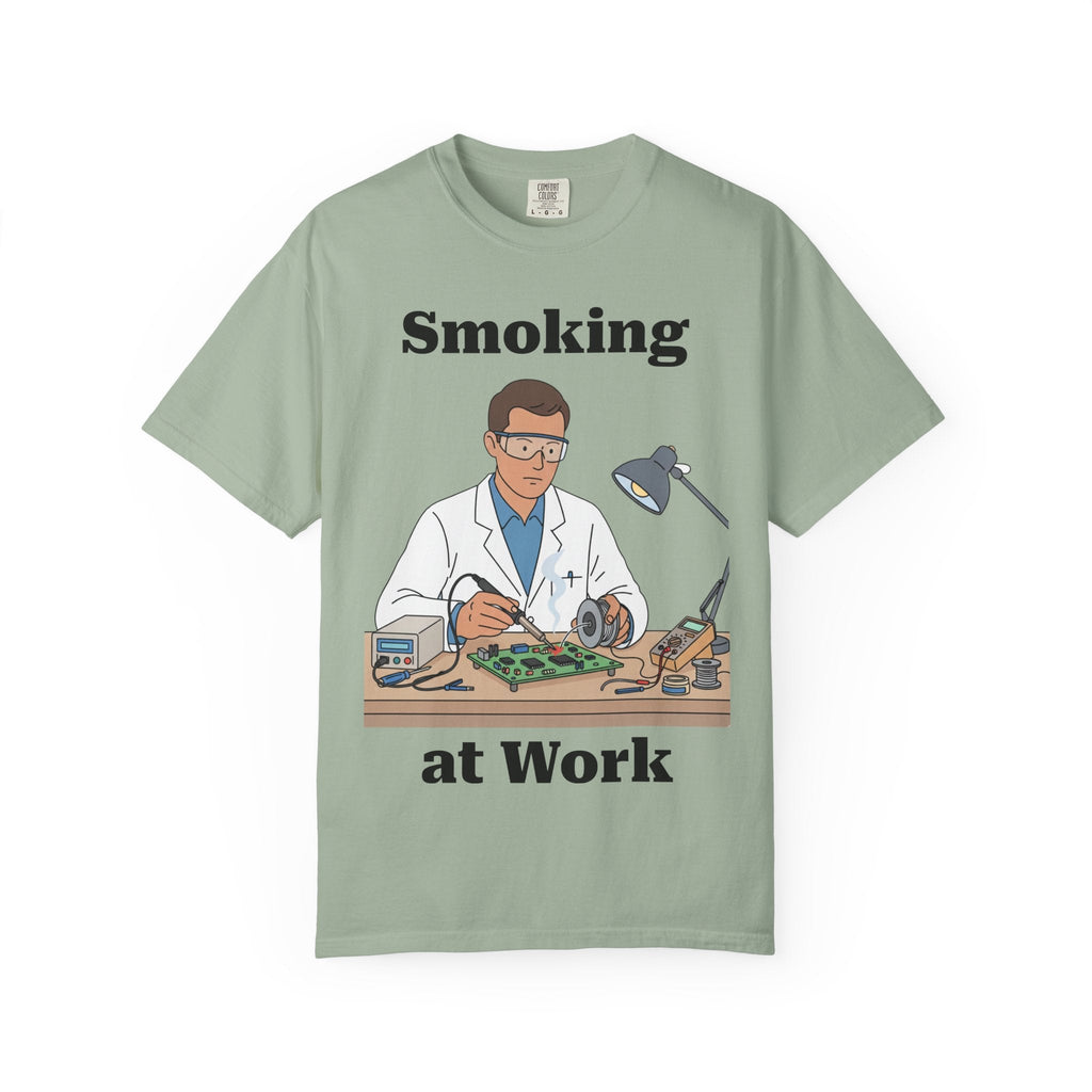 Circuit Swag T-Shirt Bay / M Smoking at Work T-Shirt — Funny Electronic Repair Tech Tee