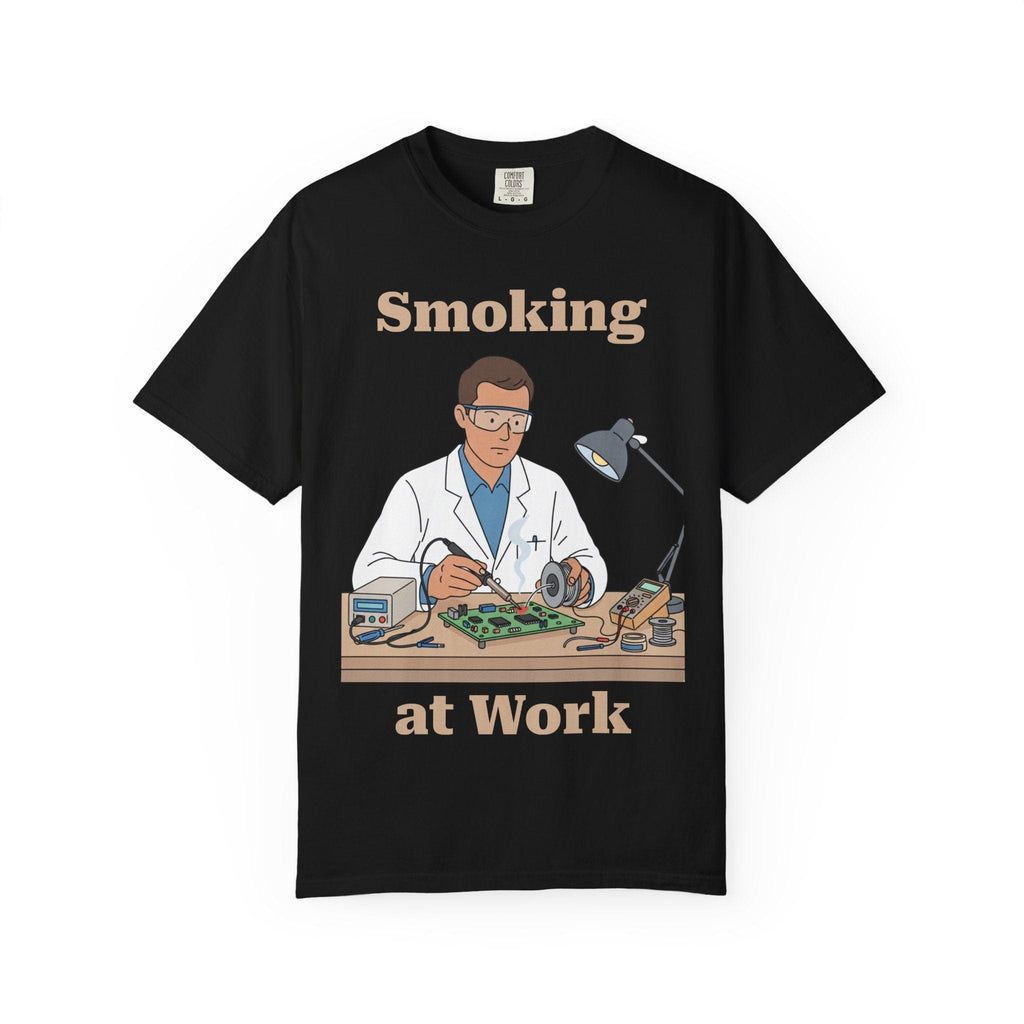 Circuit Swag T-Shirt Black / S Smoking at Work T-Shirt — Funny Electronic Repair Tech Tee