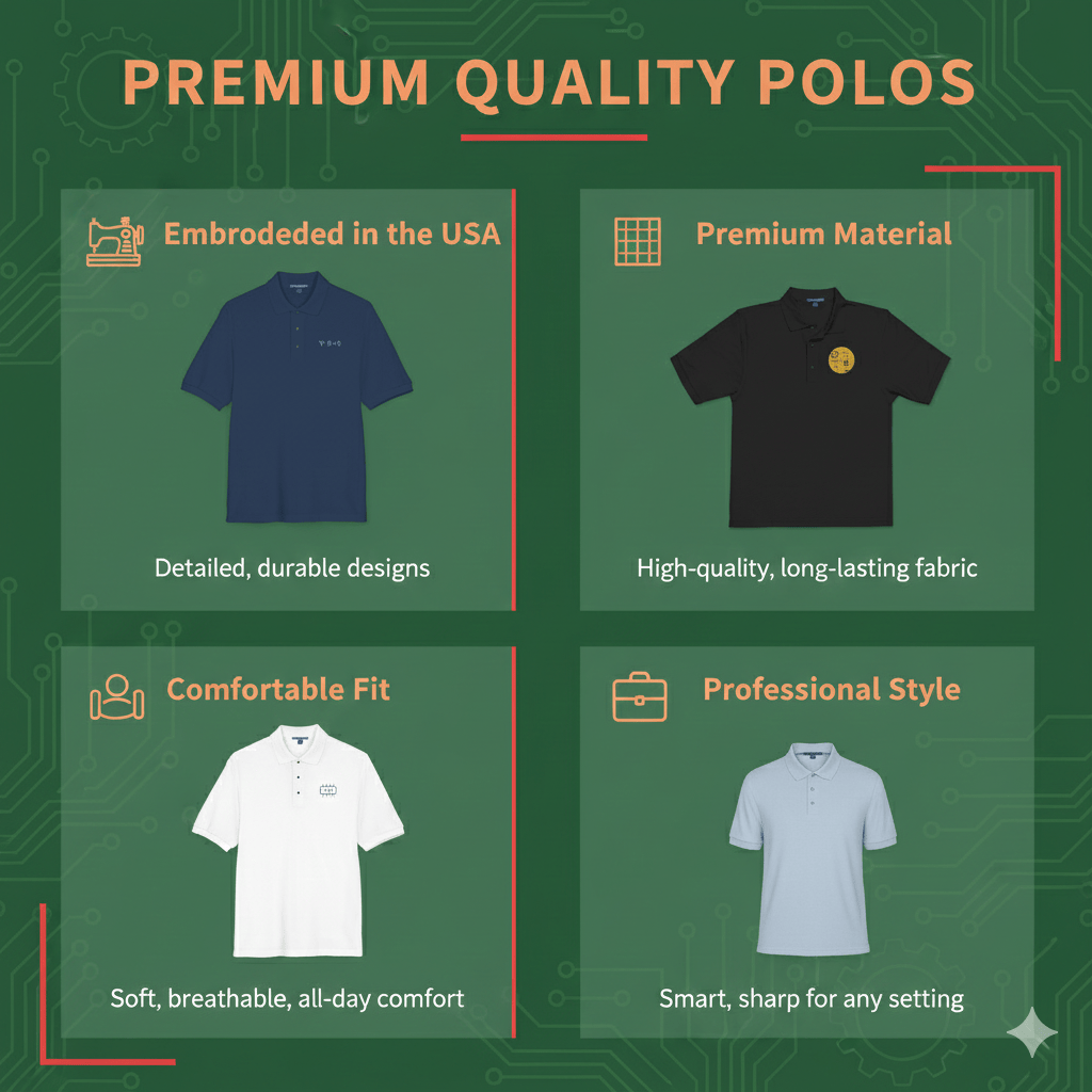 Circuit Swag T-Shirt Circuit Tree Embroidered Polo — Tech Engineer Polo Shirt