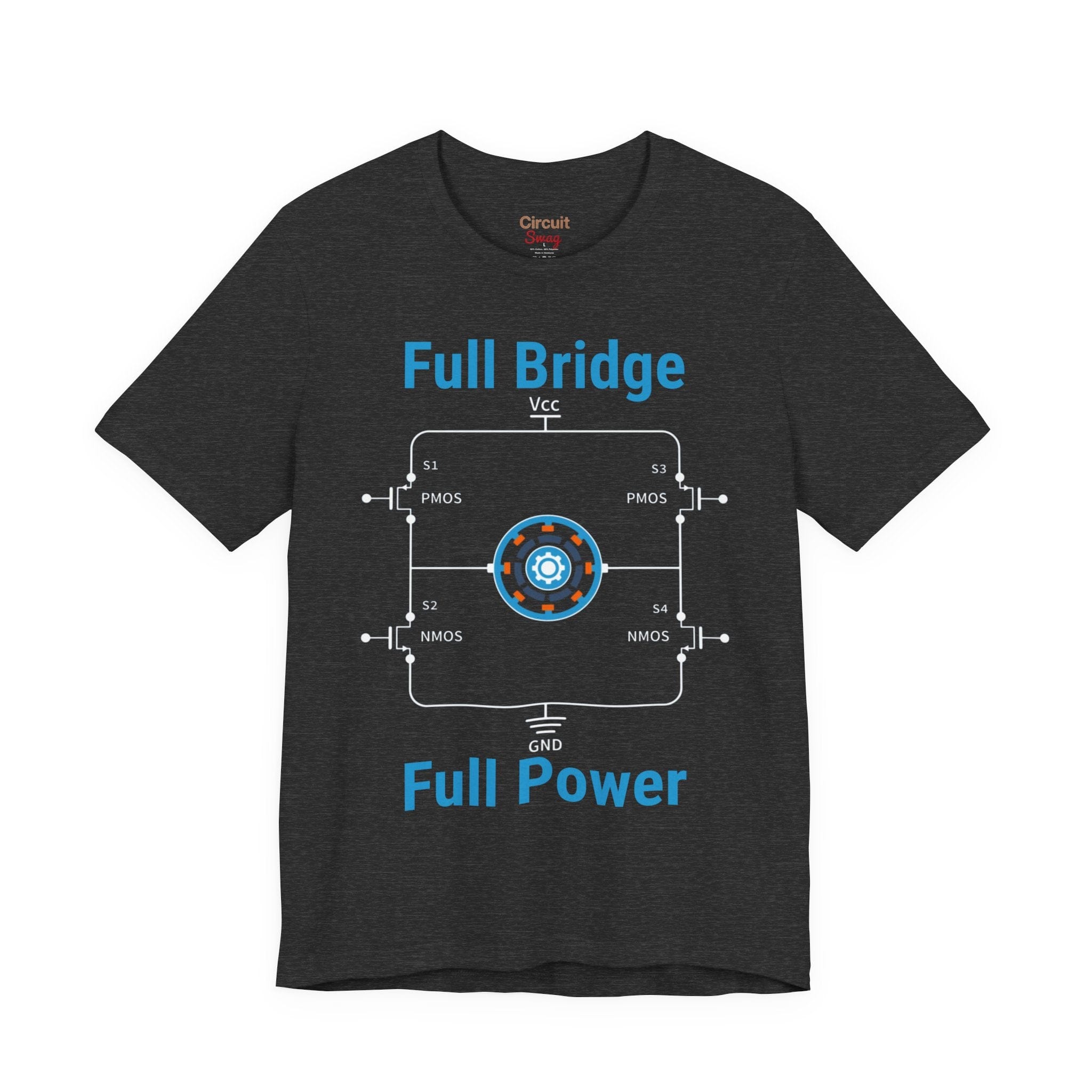 Circuit Swag T-Shirt Dark Grey Heather / S H‑Bridge Motor Control Tee — "Full Bridge. Full Power"