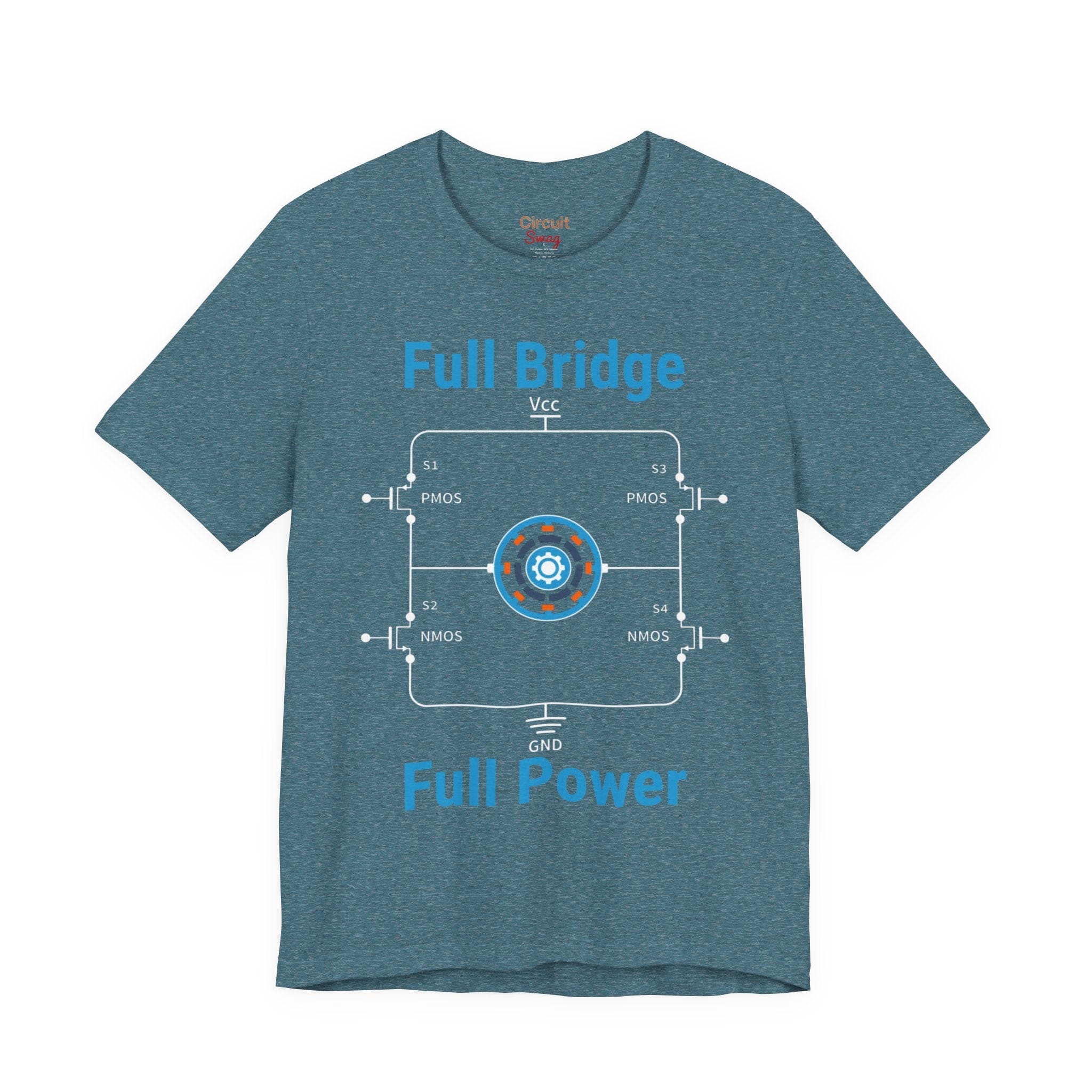 Circuit Swag T-Shirt Heather Deep Teal / S H‑Bridge Motor Control Tee — "Full Bridge. Full Power"