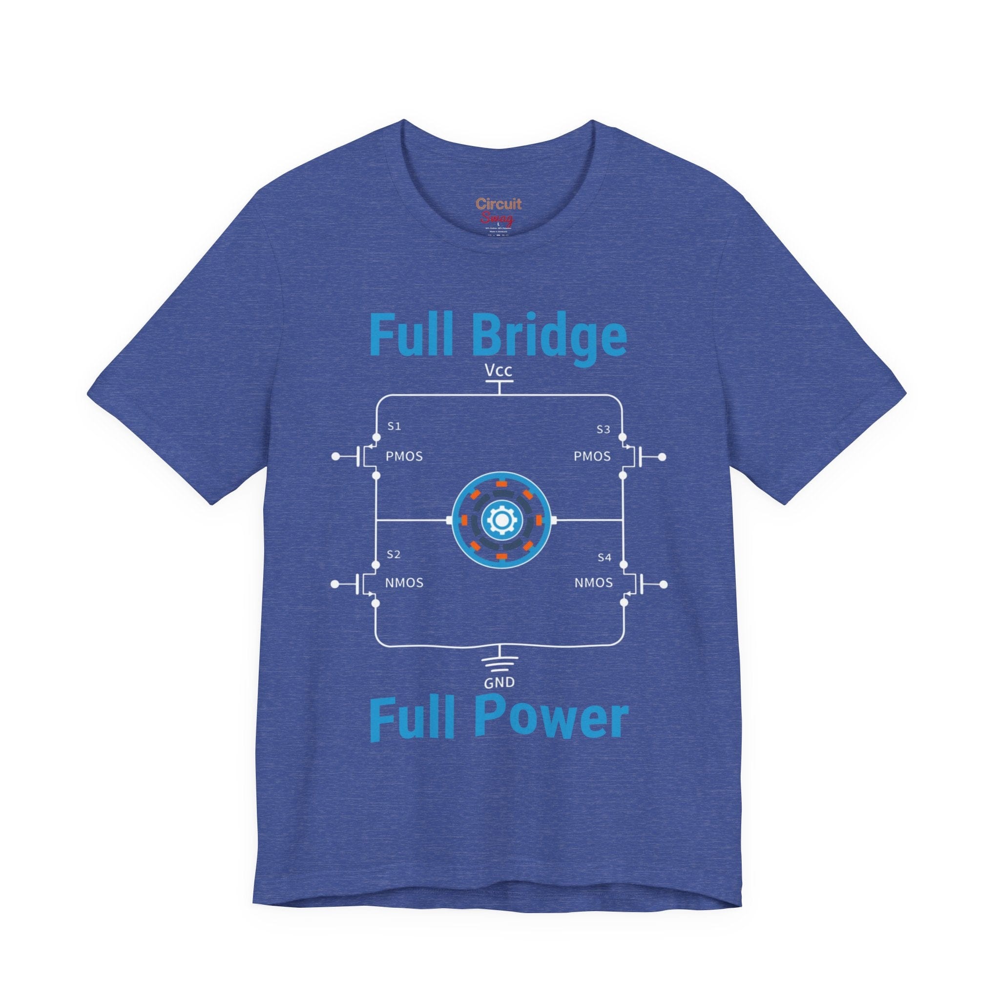 Circuit Swag T-Shirt Heather True Royal / M H‑Bridge Motor Control Tee — "Full Bridge. Full Power"