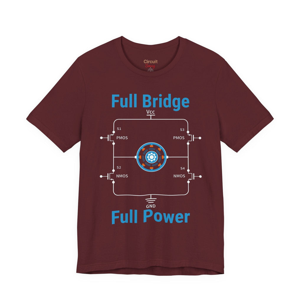 Circuit Swag T-Shirt Maroon / S H‑Bridge Motor Control Tee — "Full Bridge. Full Power"