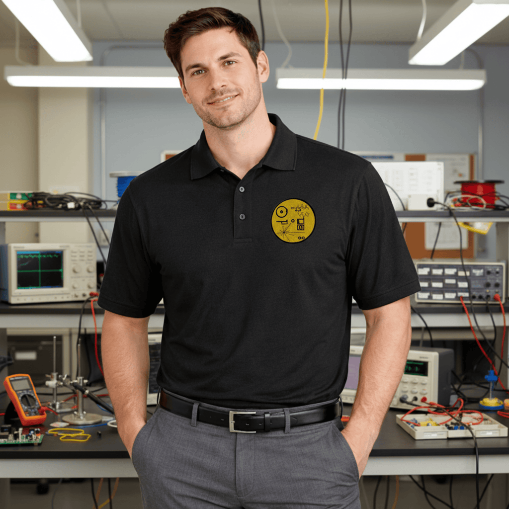 Circuit Swag T-Shirt NASA Voyager Golden Record Polo Shirt