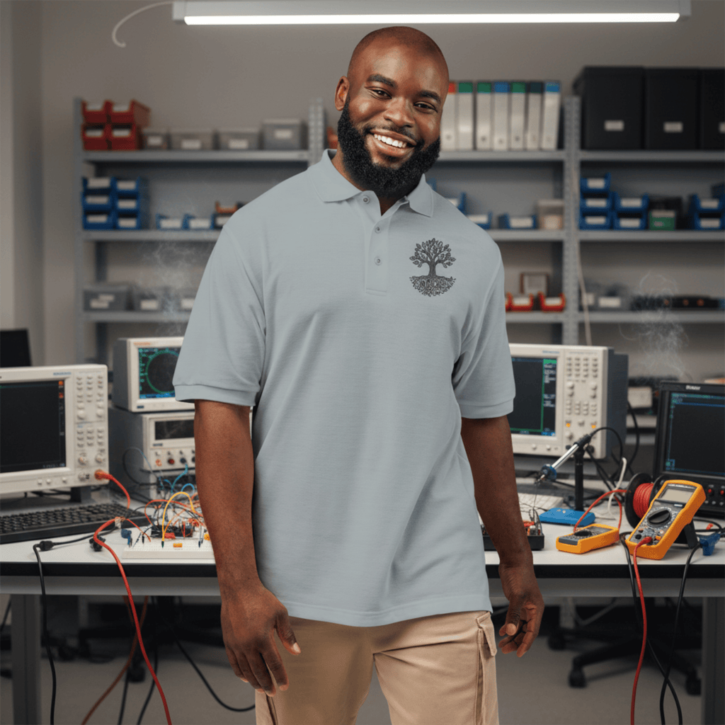 Circuit Swag T-Shirt S / Cool Grey Circuit Tree Embroidered Polo — Tech Engineer Polo Shirt