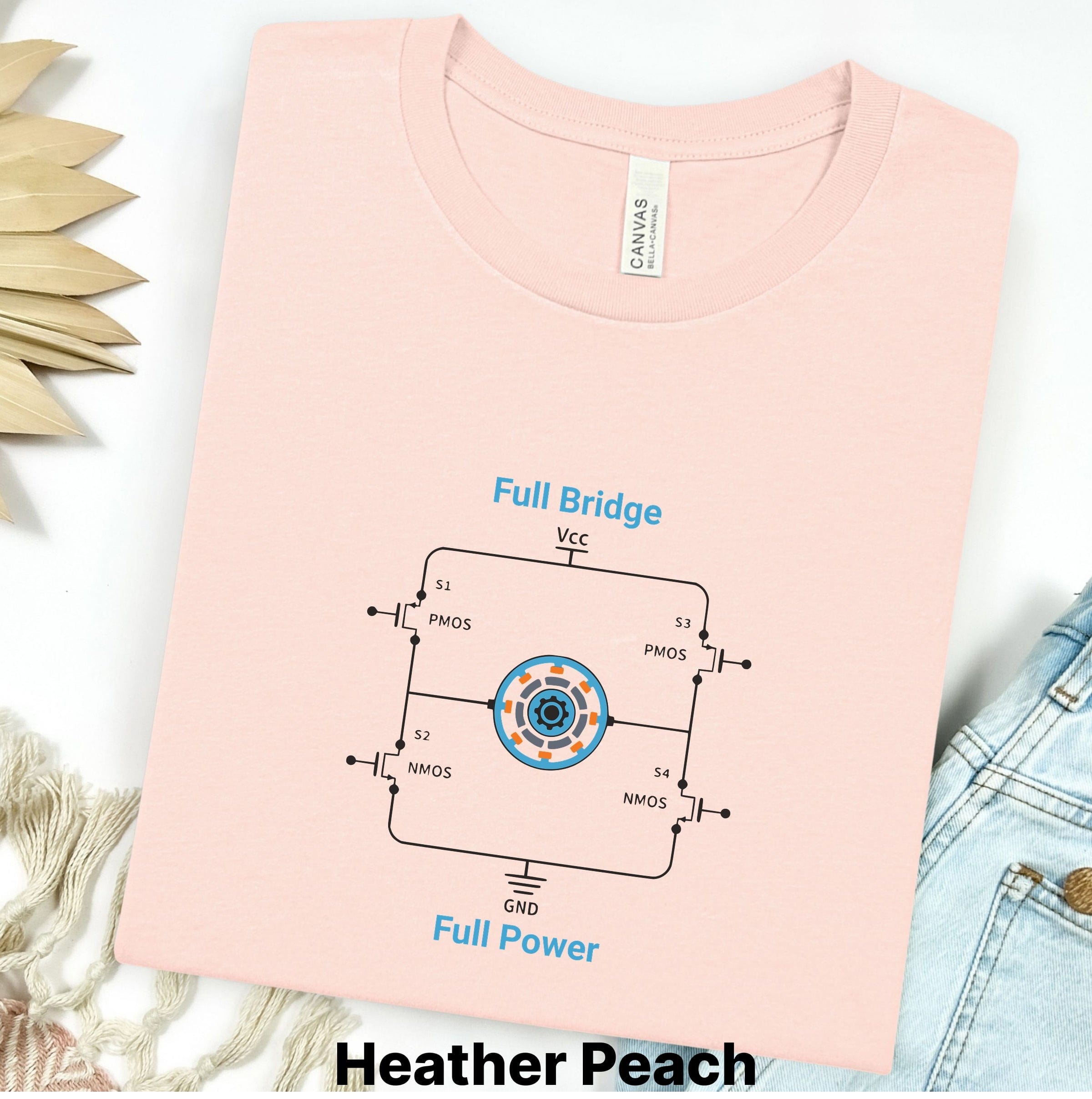 Circuit Swag T-Shirt S / Heather Peach Full Bridge Full Power Circuit T-Shirt — Electronics Graphic Tee