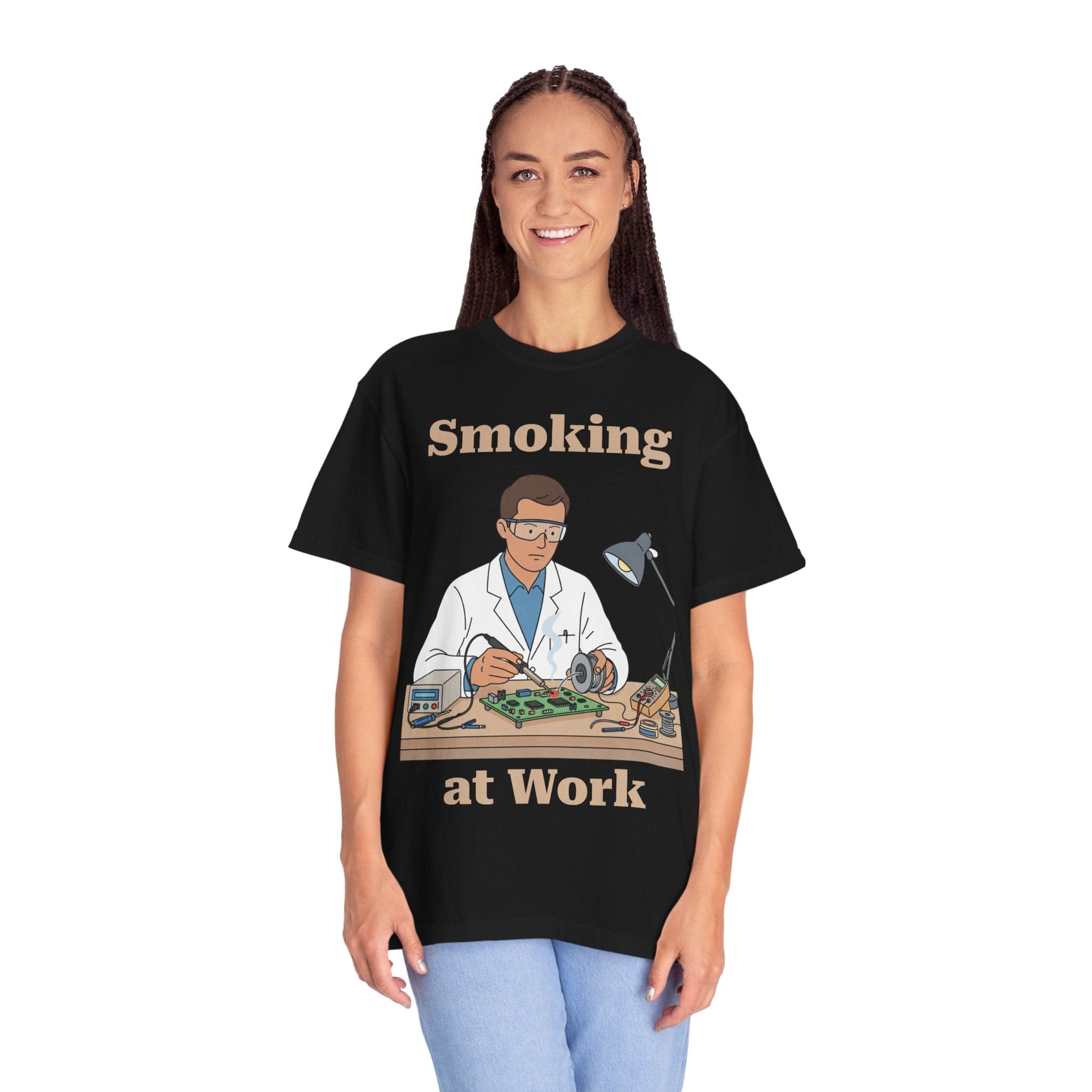 Circuit Swag T-Shirt Smoking at Work T-Shirt — Funny Electronic Repair Tech Tee