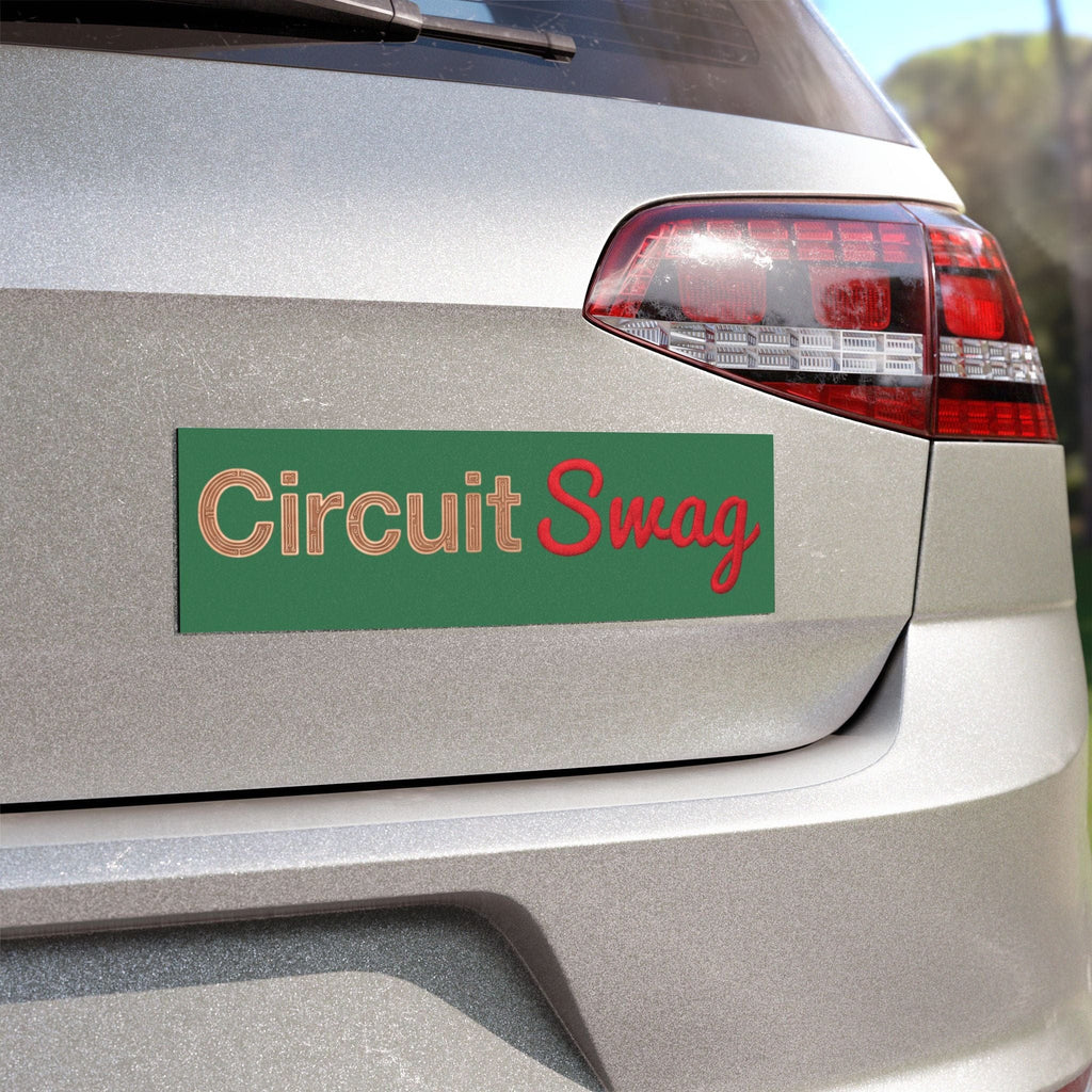 Printify Home Decor CircuitSwag Car Magnet — Retro Green Logo Magnetic Decal