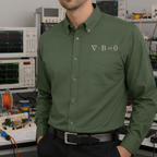 Printify Long-sleeve Clover Green / XS Maxwells Golden Rule Gausss Law for Magnetism Long Sleeve Shirt: Scientific Crest