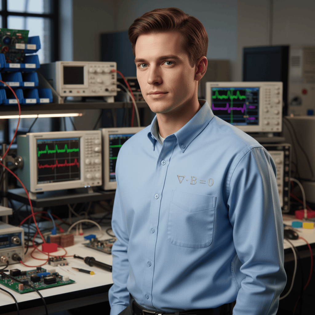 Printify Long-sleeve Light Blue/Light Stone / XS Maxwells Golden Rule Gausss Law for Magnetism Long Sleeve Shirt: Scientific Crest