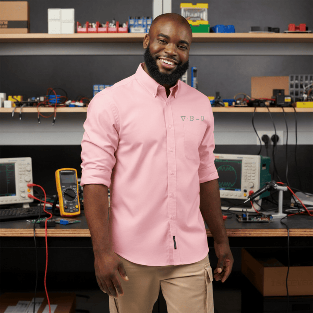 Printify Long-sleeve Light Pink / XS Maxwells Golden Rule Gausss Law for Magnetism Long Sleeve Shirt: Scientific Crest