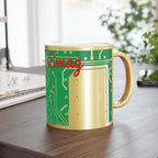 Printify Mug 11oz / Gold Circuit Board Trace Metallic Mug — Silver or Gold
