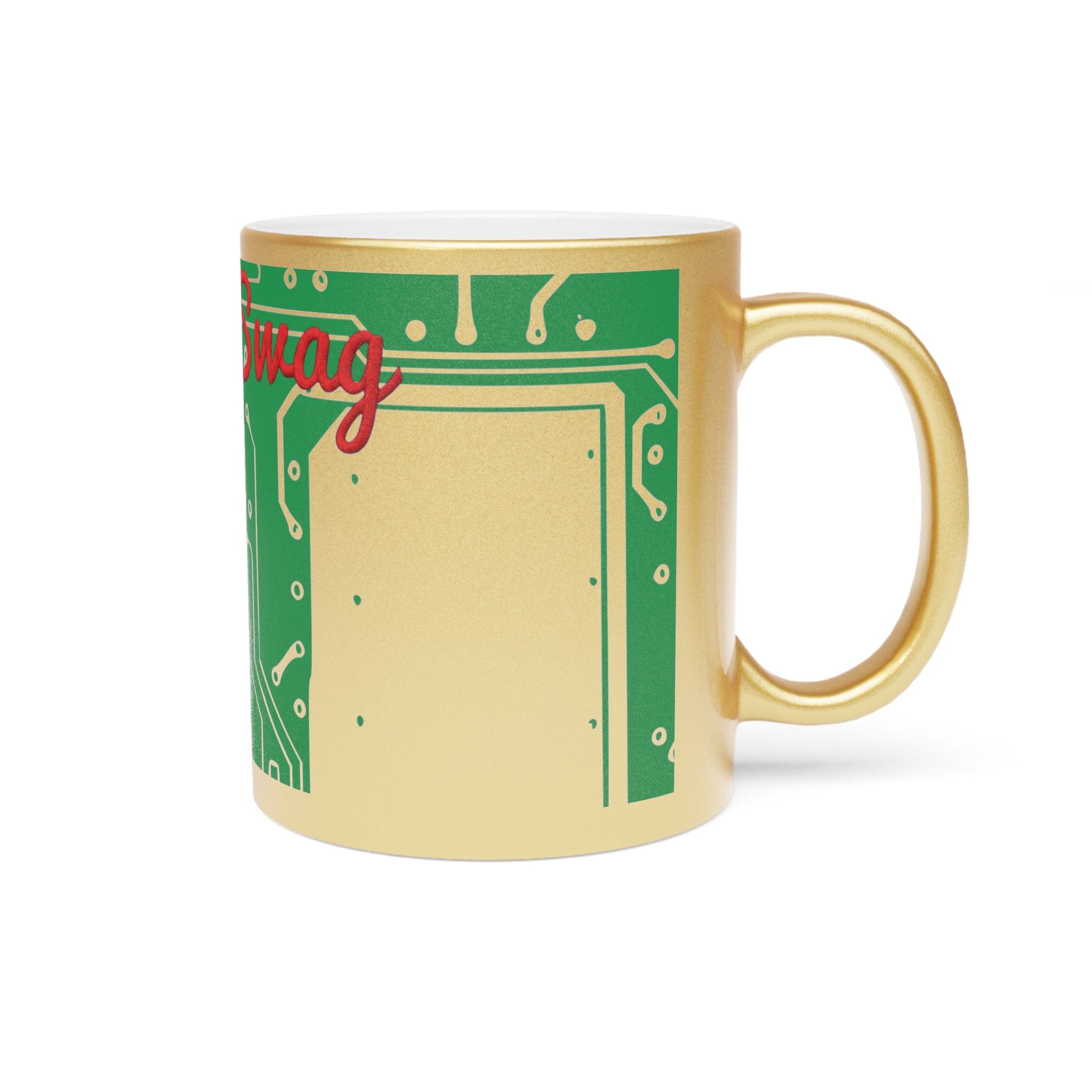 Printify Mug Circuit Board Trace Metallic Mug — Silver or Gold