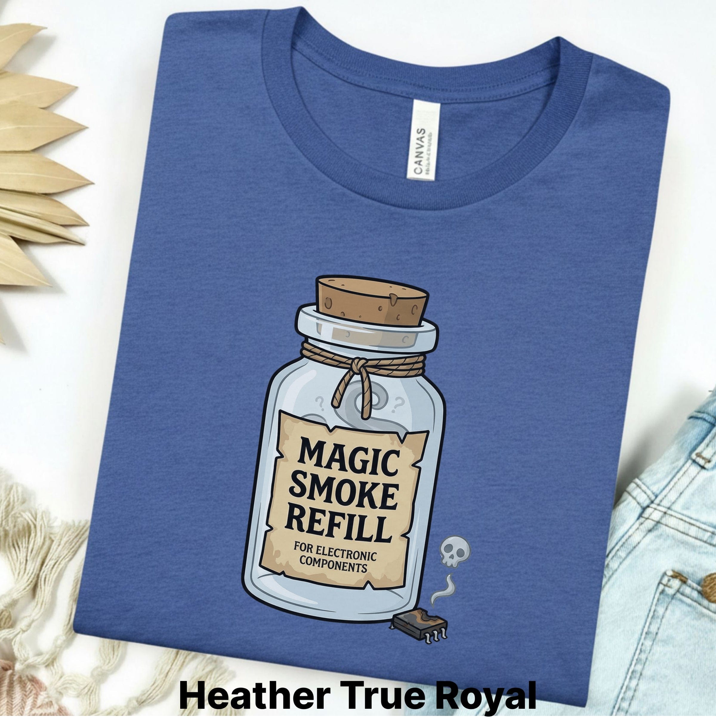 Printify T-Shirt M / Heather True Royal Magic Smoke Refill Tee — Funny Electronics T-Shirt