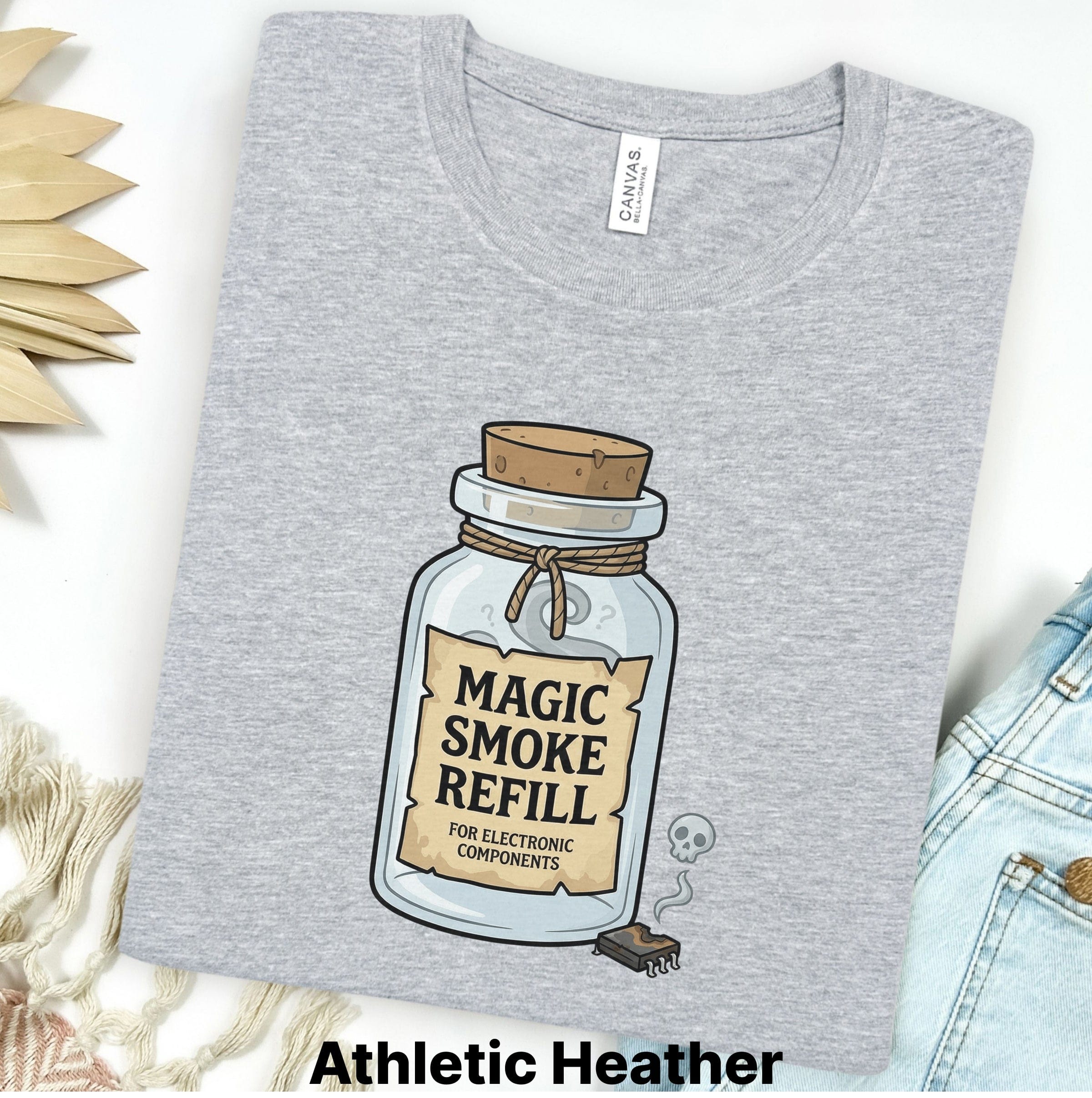 Printify T-Shirt S / Athletic Heather Magic Smoke Refill Tee — Funny Electronics T-Shirt