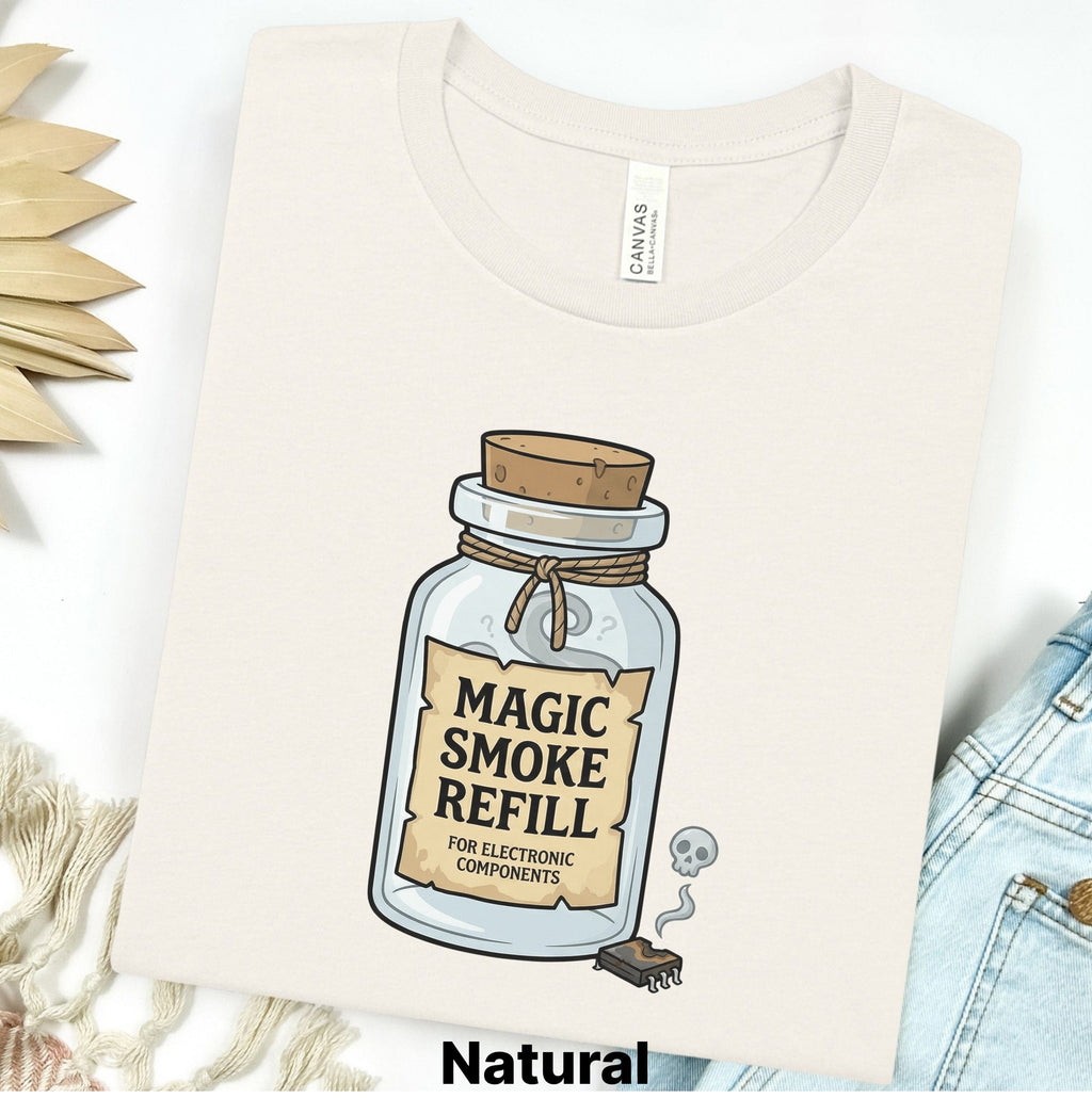 Printify T-Shirt S / Natural Magic Smoke Refill Tee — Funny Electronics T-Shirt