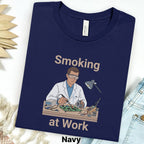 Printify T-Shirt S / Navy Smoking at Work Retro Technician Tee — Cartoon Lab & Tech Shirt