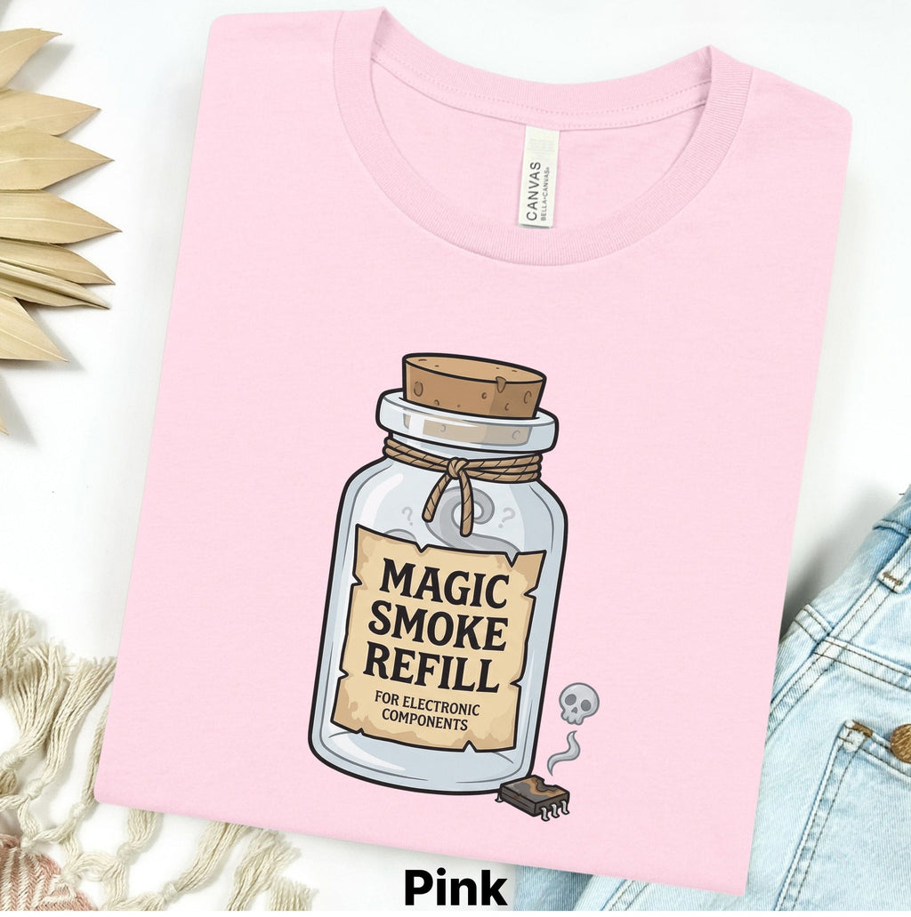 Printify T-Shirt S / Pink Magic Smoke Refill Tee — Funny Electronics T-Shirt