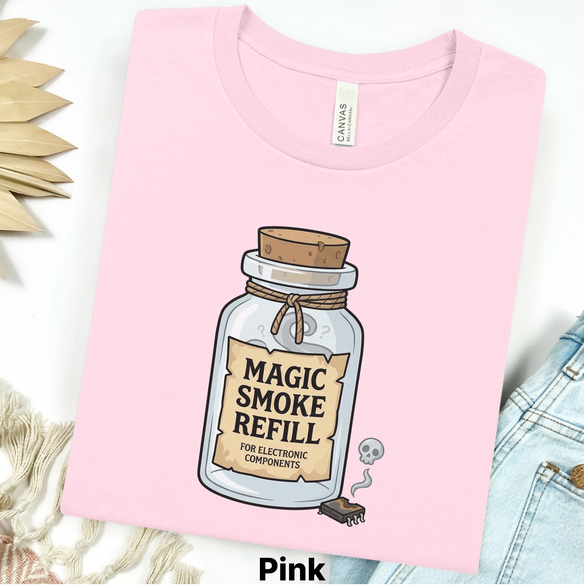 Printify T-Shirt S / Pink Magic Smoke Refill Tee — Funny Electronics T-Shirt
