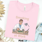 Printify T-Shirt S / Pink Smoking at Work Retro Technician Tee — Cartoon Lab & Tech Shirt