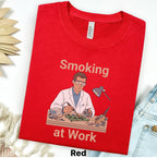 Printify T-Shirt Smoking at Work Retro Technician Tee — Cartoon Lab & Tech Shirt