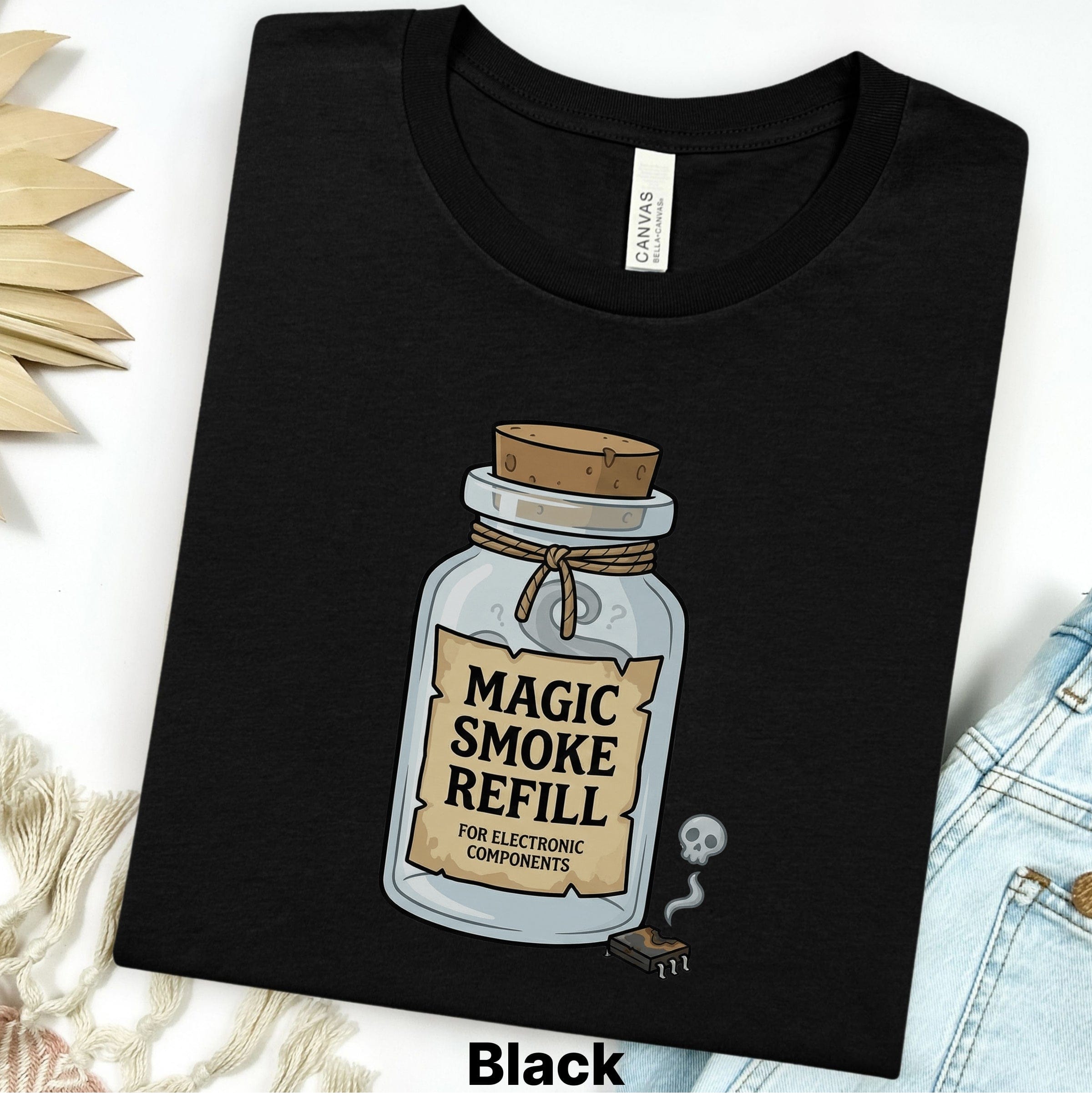 Printify T-Shirt XS / Black Magic Smoke Refill Tee — Funny Electronics T-Shirt Main image